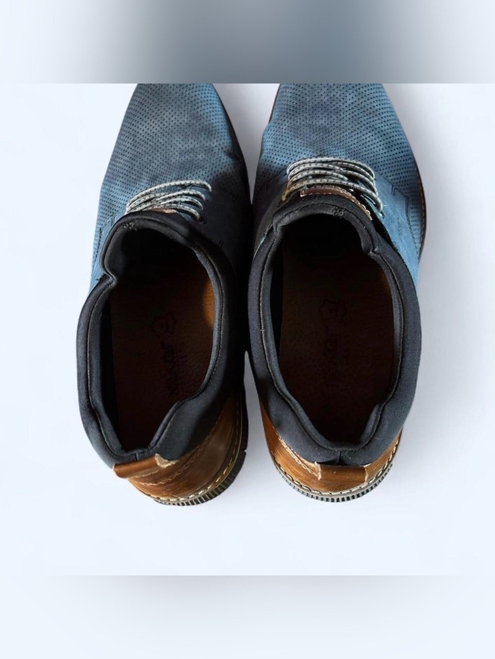 Rieker Dustin Blue Leather Loafers Comfort Slip On Shoes Men’s EU 46 US 12 - Picture 5 of 6